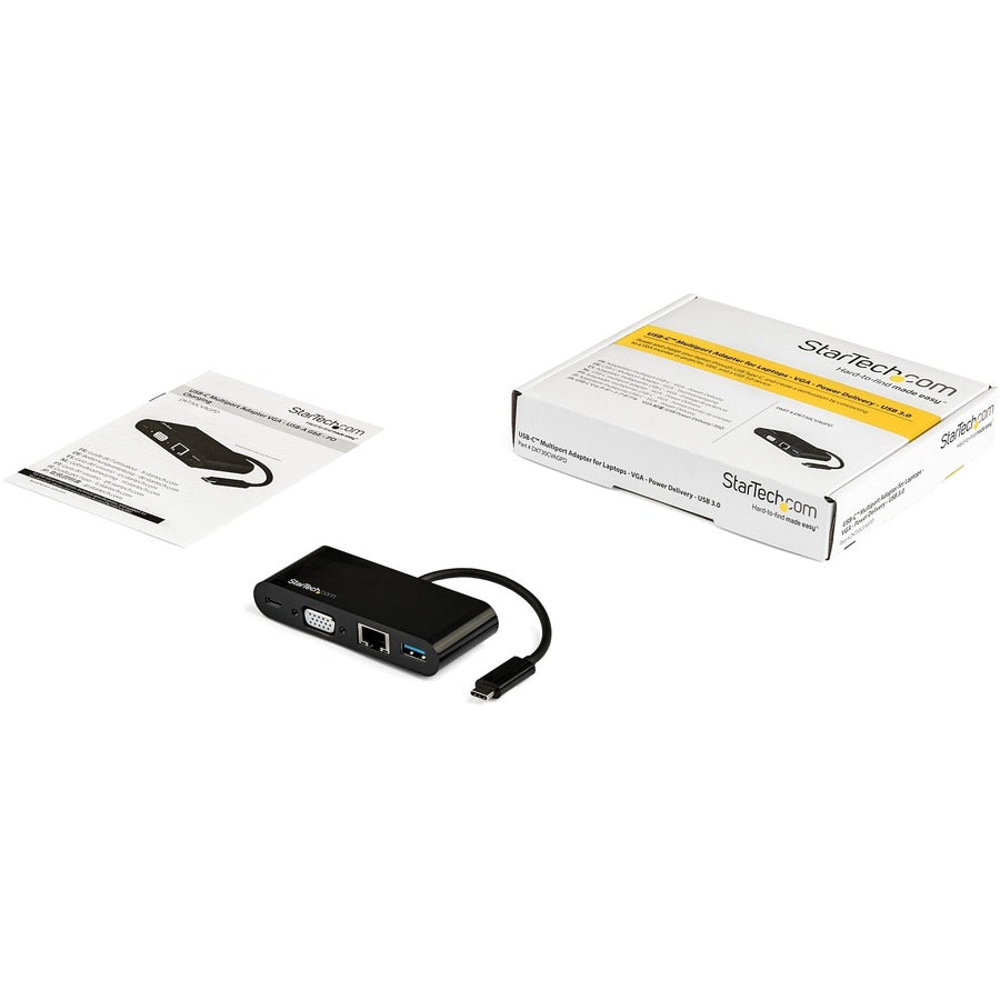 StarTech.com USB-C VGA Multiport Adapter - Power Delivery(60W) - USB 3.0 - GbE