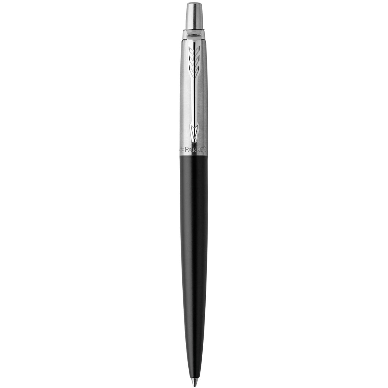 Medium Pen Point - Retractable - Blue Ink - Polished Chrome Stainless Steel Barrel - 1 Each