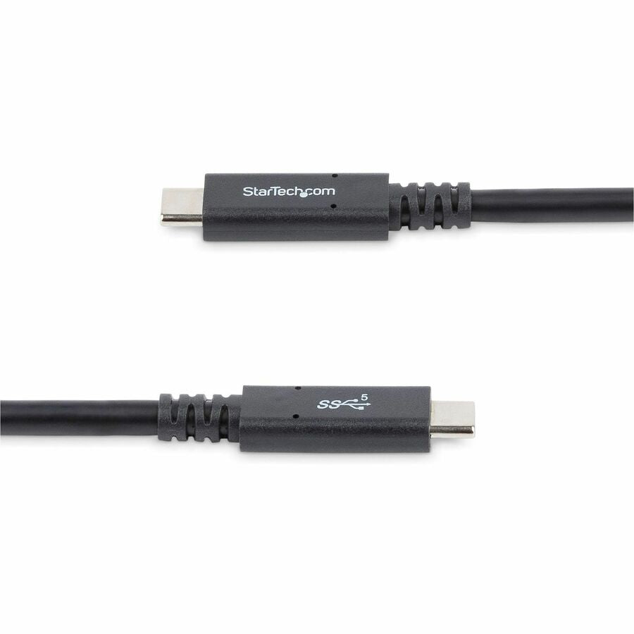 StarTech.com 5.91 ft USB-C 3.0 Data Transfer Cable, 24-pin Male to Male, 5 Gbit/s, Shielded, Nickel Plated, 21 AWG, Black, 1 Each