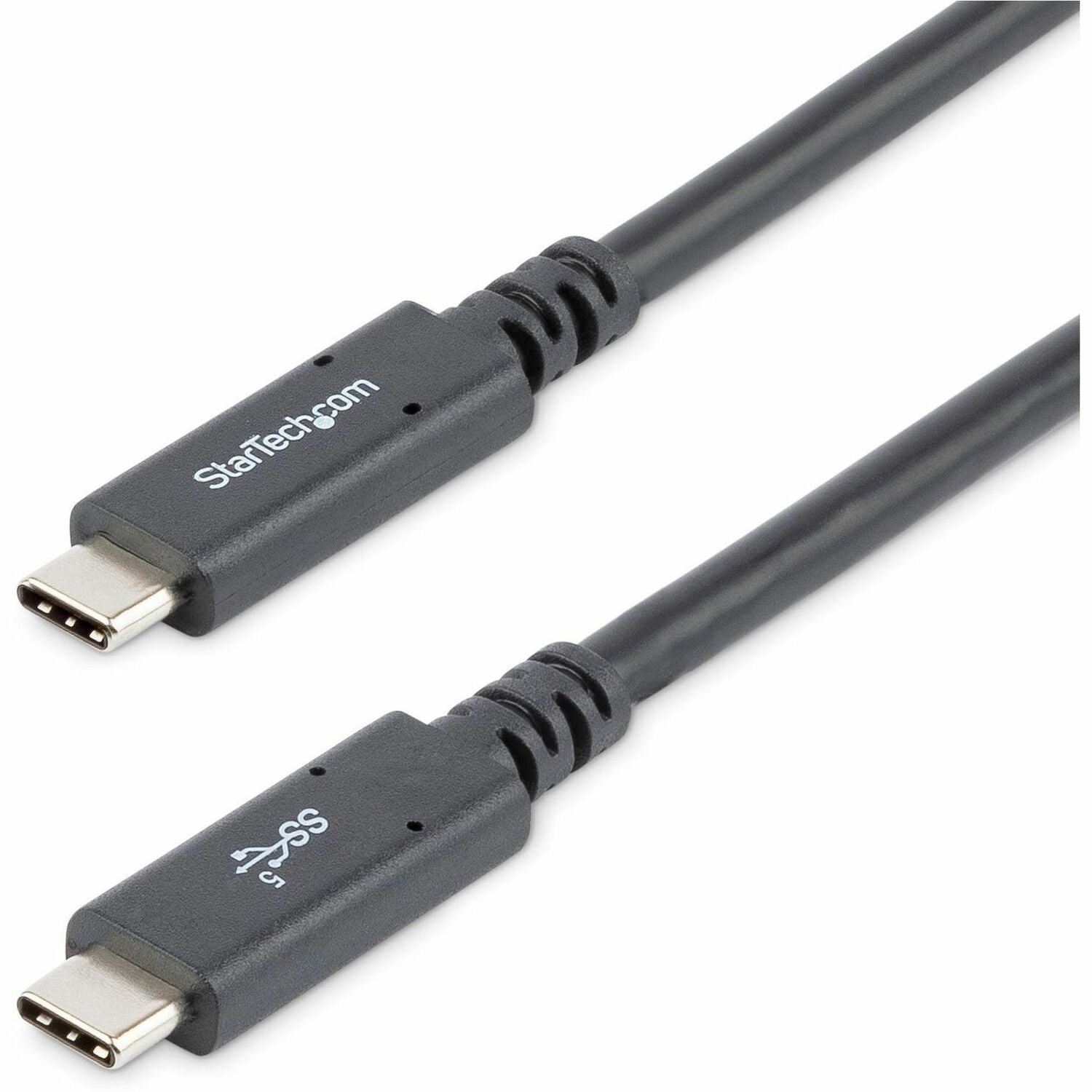 StarTech.com 5.91 ft USB-C 3.0 Data Transfer Cable, 24-pin Male to Male, 5 Gbit/s, Shielded, Nickel Plated, 21 AWG, Black, 1 Each