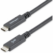 StarTech.com 5.91 ft USB-C 3.0 Data Transfer Cable, 24-pin Male to Male, 5 Gbit/s, Shielded, Nickel Plated, 21 AWG, Black, 1 Each