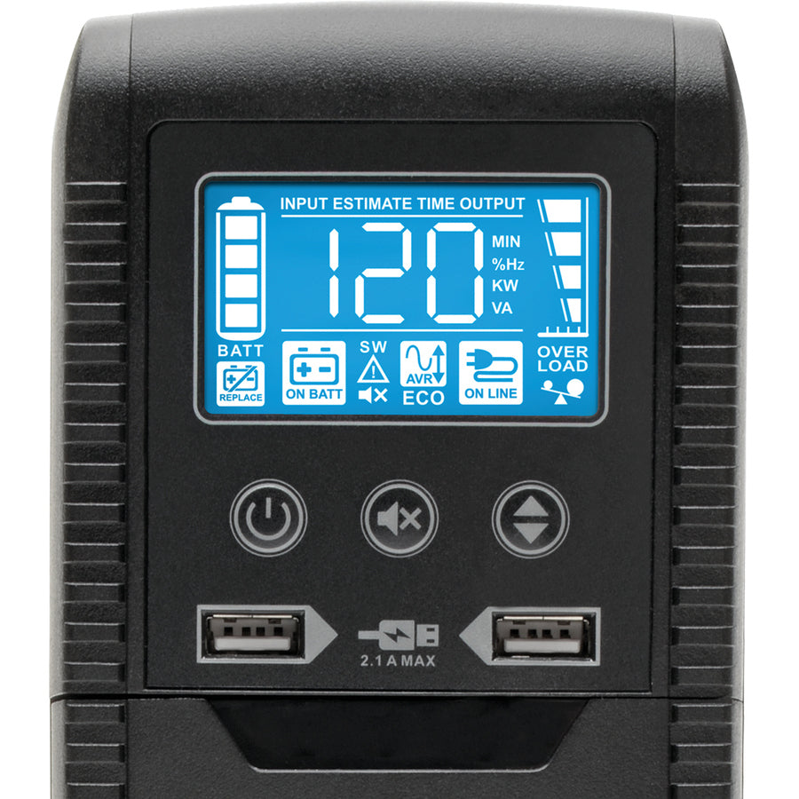 Tower - AVR - 7 Hour Recharge - 3 Minute Stand-by - 120 V AC Input - 110 V AC, 115 V AC, 120 V AC Output - Single Phase - 10 x NEMA 5-15R Receptacle(s) - 5 x Battery/Surge Outlet