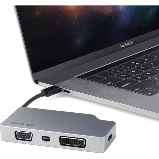 StarTech.com USB-C Multiport Video Adapter - 4-in-1 Aluminum - 4K 60Hz - Space Gray