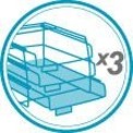 Alba Letter Tray - 3 Tier(s) - 15.16" Height x 12.40" Width x 9.45" Depth - Anti-slip - Metal, Plastic - 1 Each