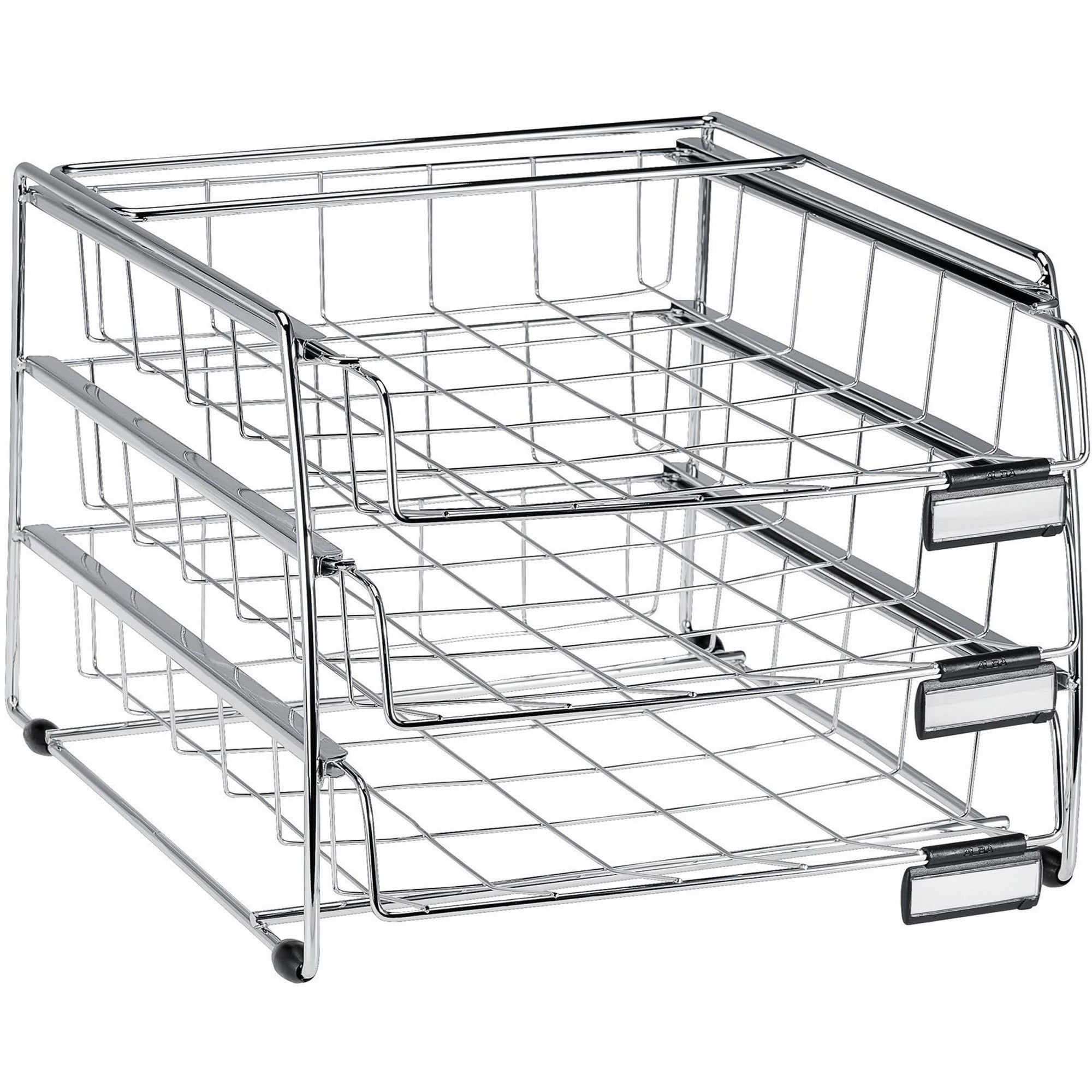 Alba Letter Tray - 3 Tier(s) - 15.16" Height x 12.40" Width x 9.45" Depth - Anti-slip - Metal, Plastic - 1 Each