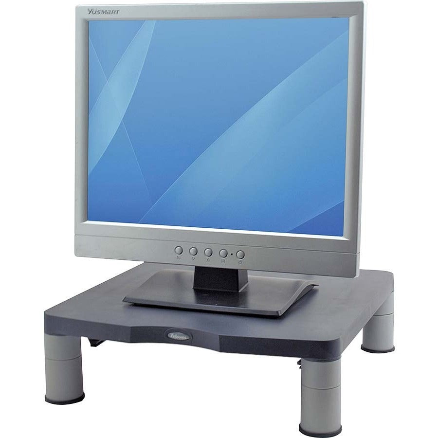 Fellowes Standard Monitor Riser - Up to 21" Screen Support - 60 lb Load Capacity - CRT, LCD Display Type Supported - 3.94" Height x 13.19" Width x 13.54" Depth - Desktop - Plastic - Black