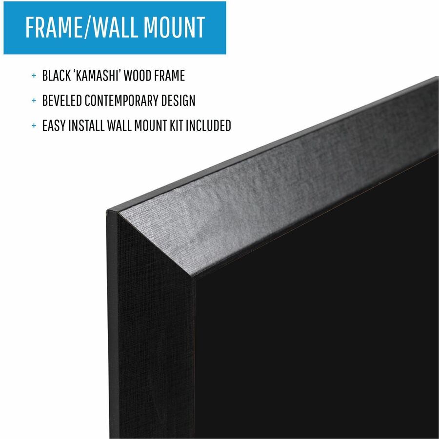 48" (4 ft) Width x 36" (3 ft) Height - Black Surface - Horizontal/Vertical - 1 Each