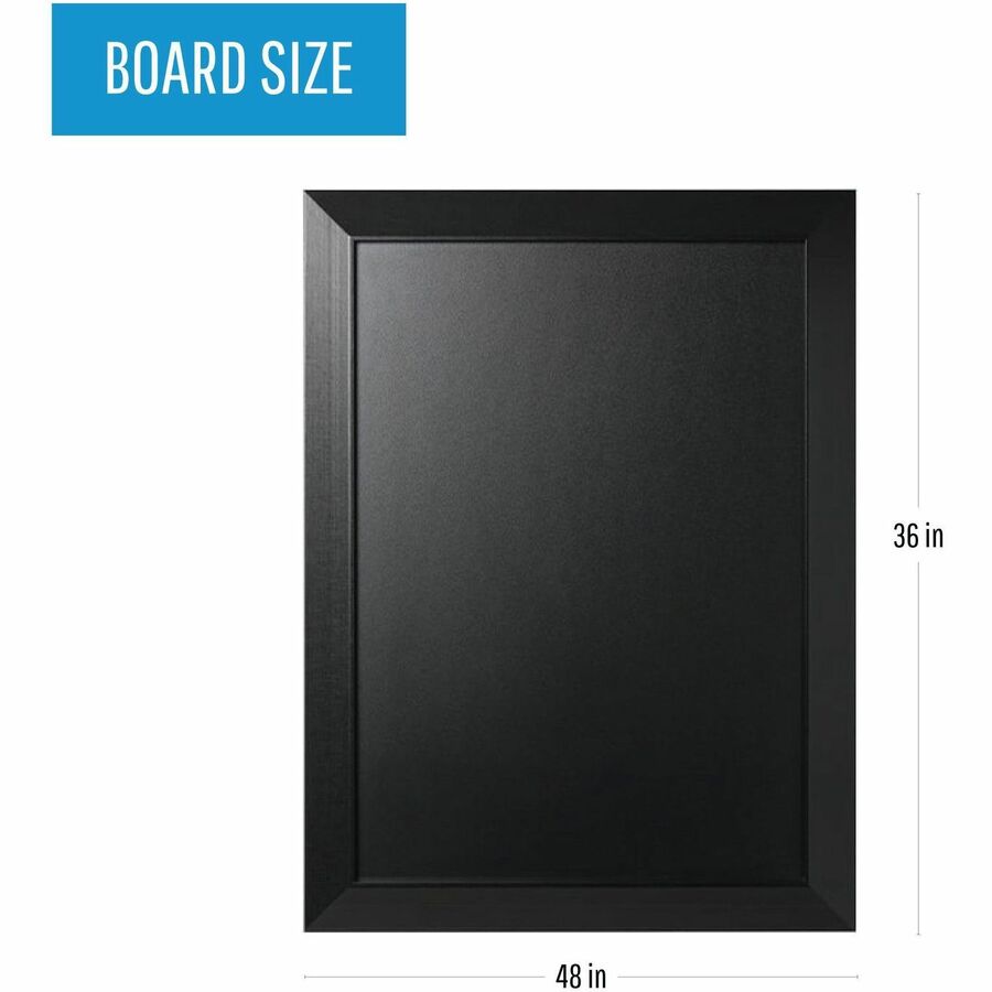 48" (4 ft) Width x 36" (3 ft) Height - Black Surface - Horizontal/Vertical - 1 Each