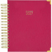 At-A-Glance Harmony Hardcover Daily Monthly Planner, Berry, Medium, 7" x 8 3/4"