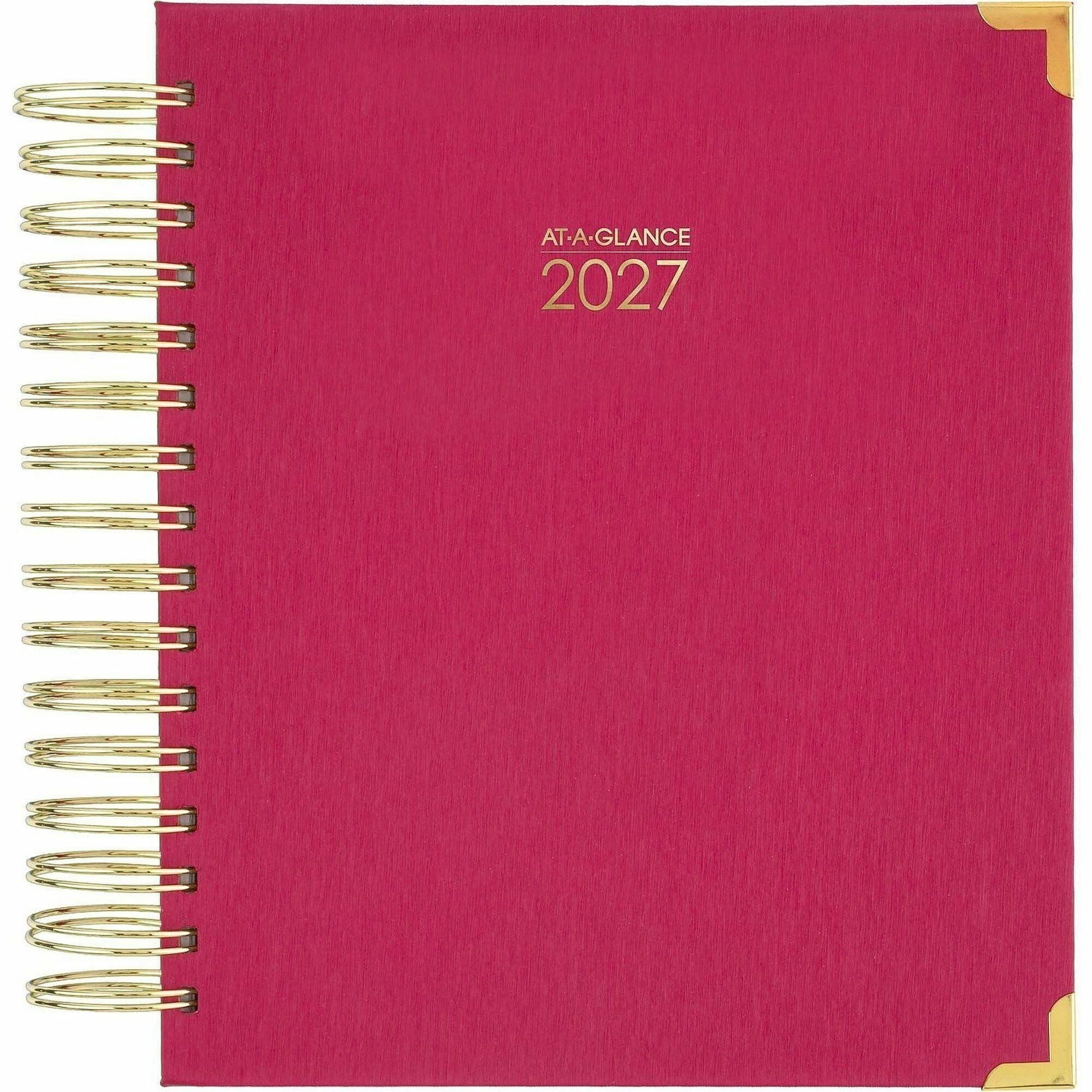 At-A-Glance Harmony Hardcover Daily Monthly Planner, Berry, Medium, 7" x 8 3/4"