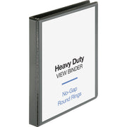 Business Source Heavy-duty View Binder, 1" Capacity, Letter Size, 225 Sheet Capacity, 2 Internal Pockets, Black, 1 Each