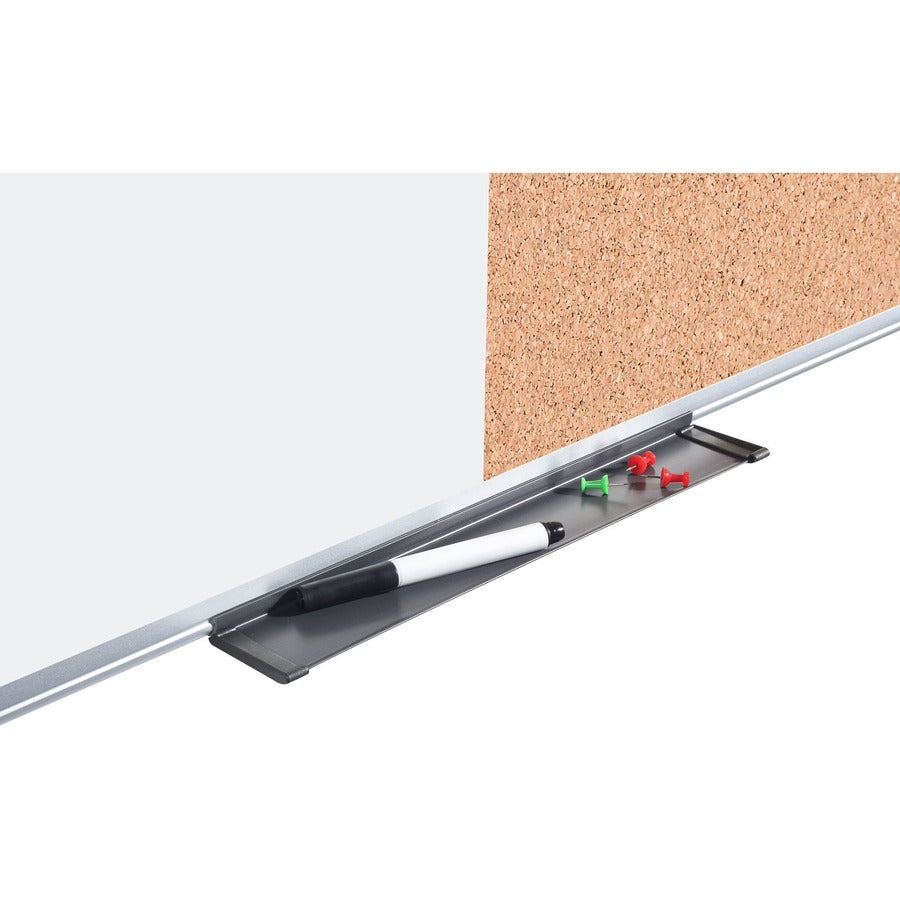 MasterVision Maya Series Dry-Erase Combo Board, 0.50" x 36" x 48", Natural Cork & Melamine Surface, Silver Aluminum Frame, 1 Each