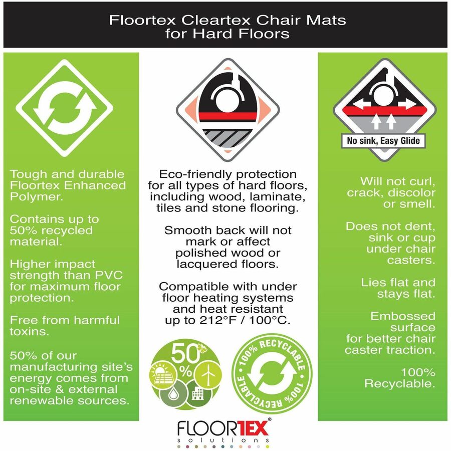 Floortex Ecotex Evolutionmat&reg; Hard Floor Rectangular Chairmat