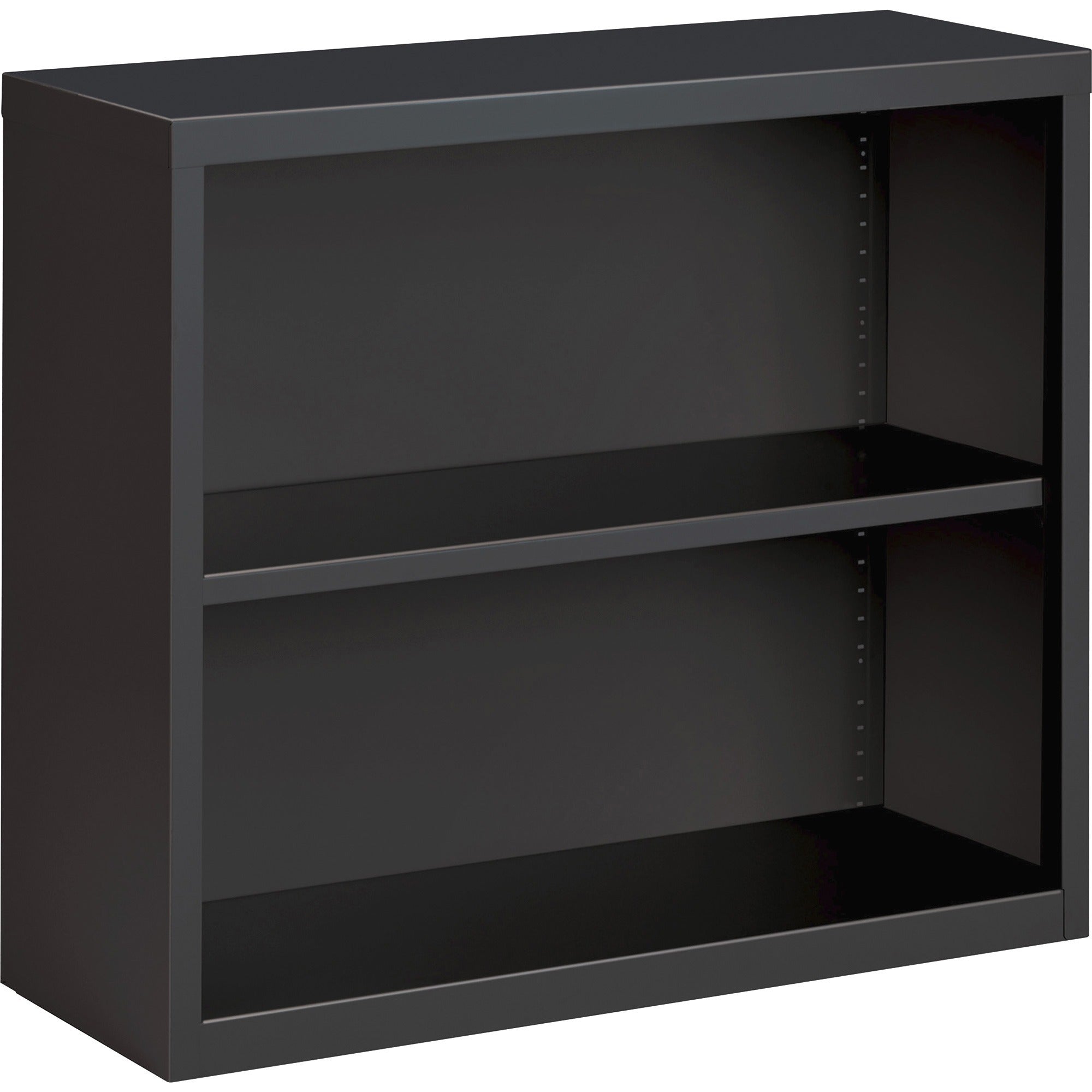 Lorell Fortress Series Bookcase - 30" Height x 34.5" Width x 12.6" Depth - 2 Shelve(s) - Material: Steel - Finish: Charcoal, Powder Coated - Adjustable Shelf, Welded, Durable - 1 Each