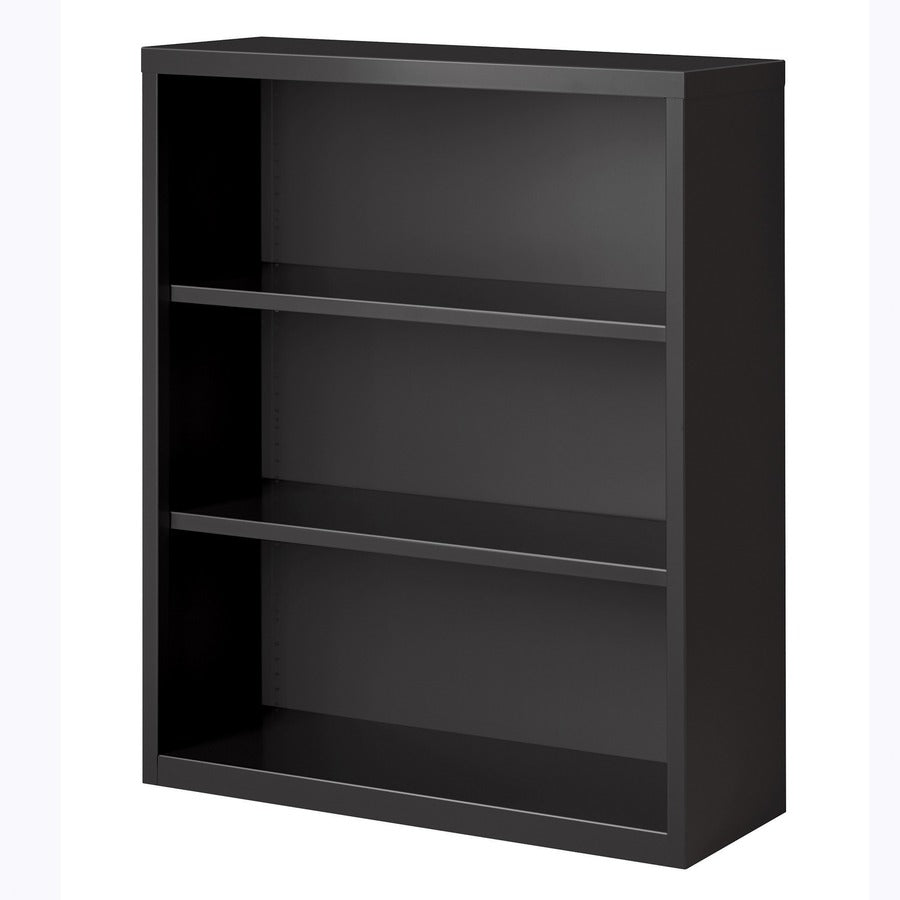 Lorell Fortress Series Bookcase - 42" Height x 34.5" Width x 13" Depth - 3 Shelve(s) - Material: Steel - Finish: Charcoal, Powder Coated - Adjustable Shelf, Welded, Durable - 1 Each