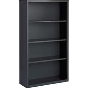 Lorell Fortress Series Bookcase - 60" Height x 34.5" Width x 13" Depth - 4 Shelve(s) - Material: Steel - Finish: Charcoal, Powder Coated - Adjustable Shelf, Welded, Durable - 1 Each