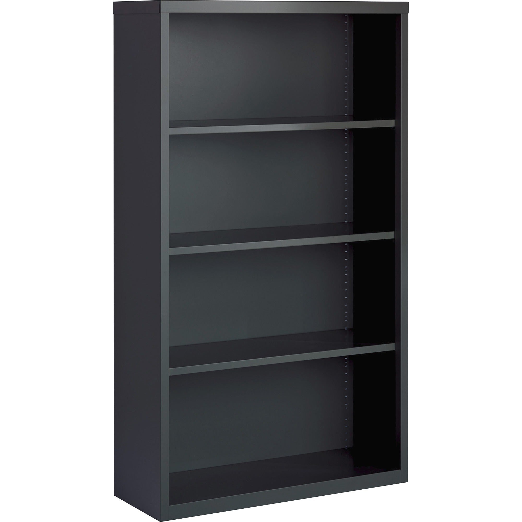 Lorell Fortress Series Bookcase - 60" Height x 34.5" Width x 13" Depth - 4 Shelve(s) - Material: Steel - Finish: Charcoal, Powder Coated - Adjustable Shelf, Welded, Durable - 1 Each