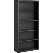 Lorell Fortress Series Bookcase - 72" Height x 34.5" Width x 13" Depth - 5 Shelve(s) - Material: Steel - Finish: Charcoal, Powder Coated - Adjustable Shelf, Welded, Durable - 1 Each
