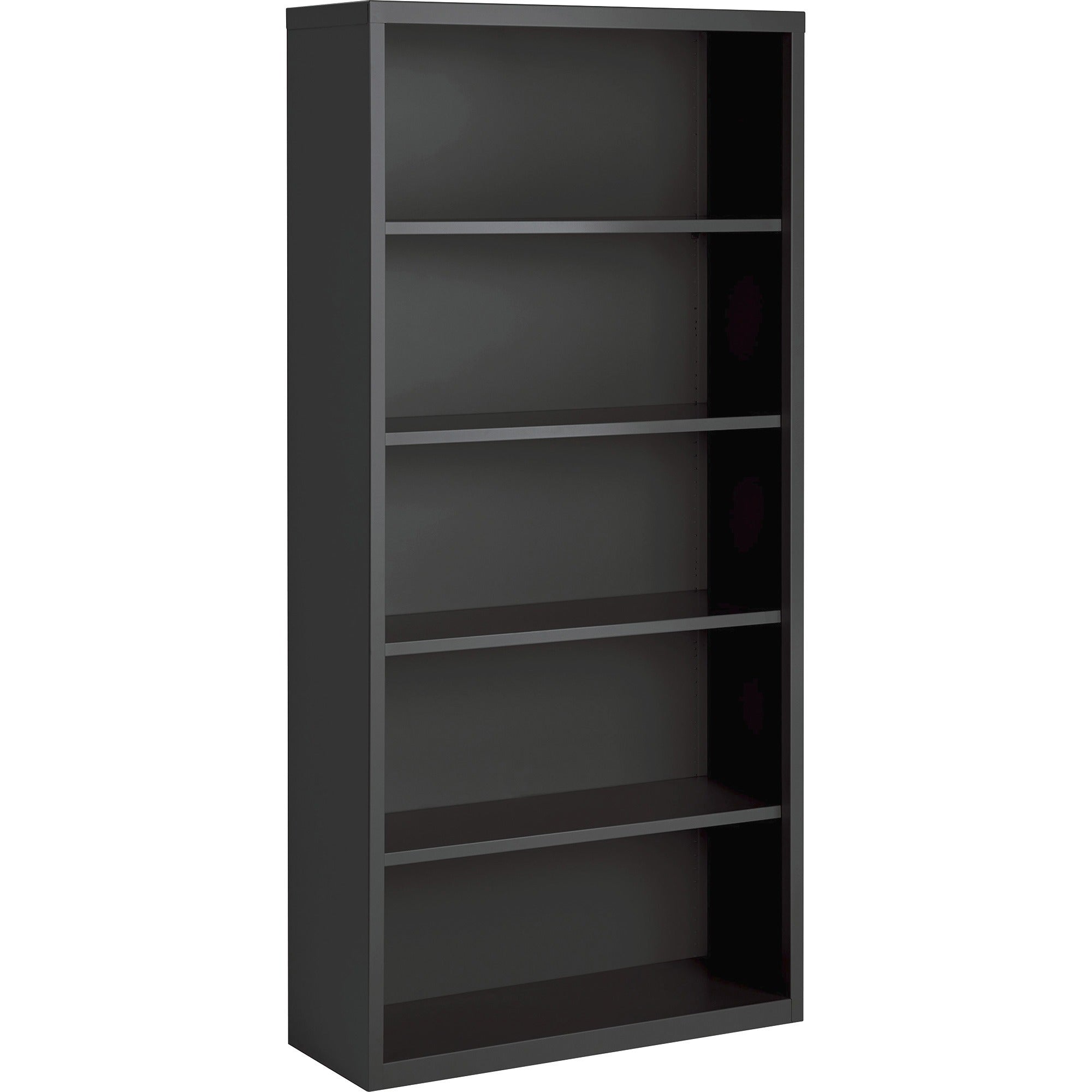 Lorell Fortress Series Bookcase - 72" Height x 34.5" Width x 13" Depth - 5 Shelve(s) - Material: Steel - Finish: Charcoal, Powder Coated - Adjustable Shelf, Welded, Durable - 1 Each