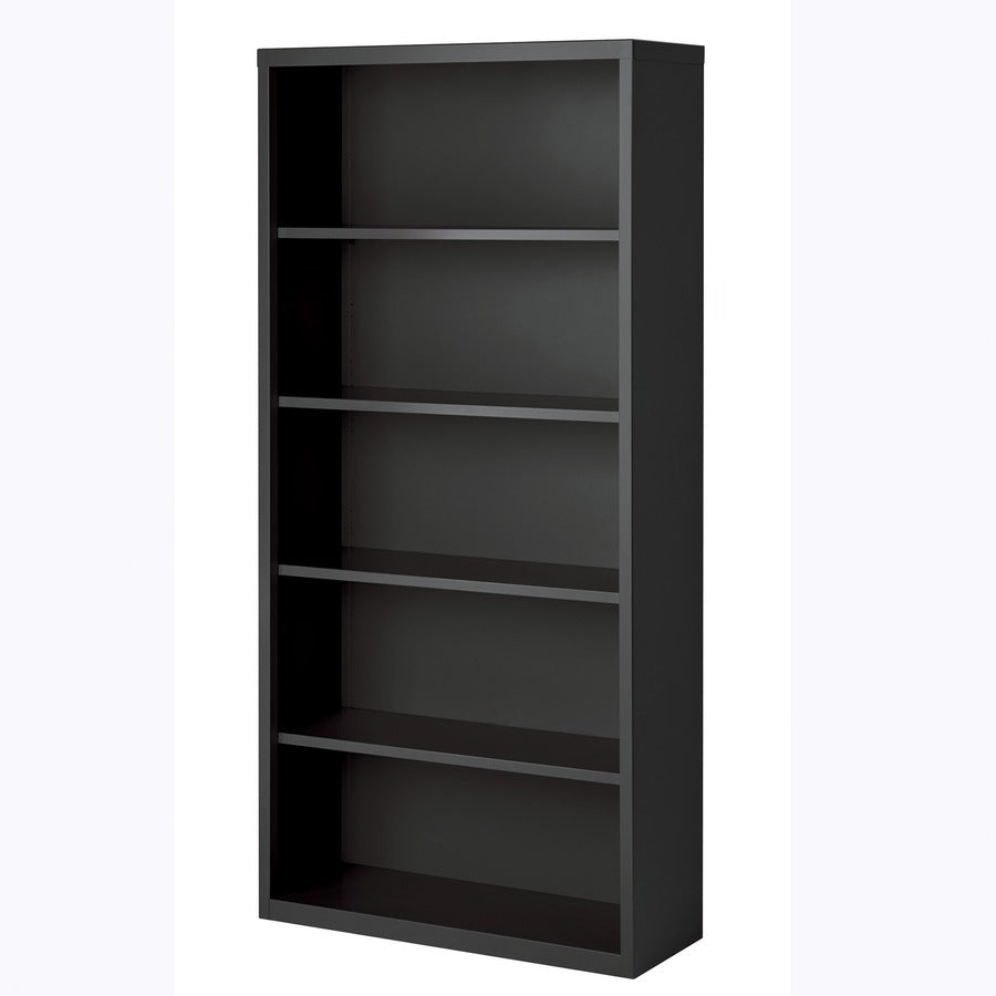 Lorell Fortress Series Bookcase - 72" Height x 34.5" Width x 13" Depth - 5 Shelve(s) - Material: Steel - Finish: Charcoal, Powder Coated - Adjustable Shelf, Welded, Durable - 1 Each