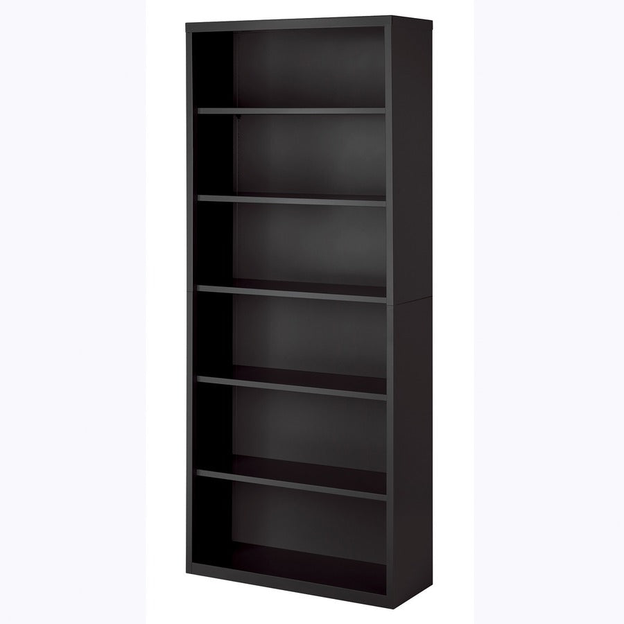 Lorell Fortress Series Bookcase - 82" Height x 34.5" Width x 13" Depth - 6 Shelve(s) - Material: Steel - Finish: Charcoal, Powder Coated - Adjustable Shelf, Welded, Durable - 1 Each
