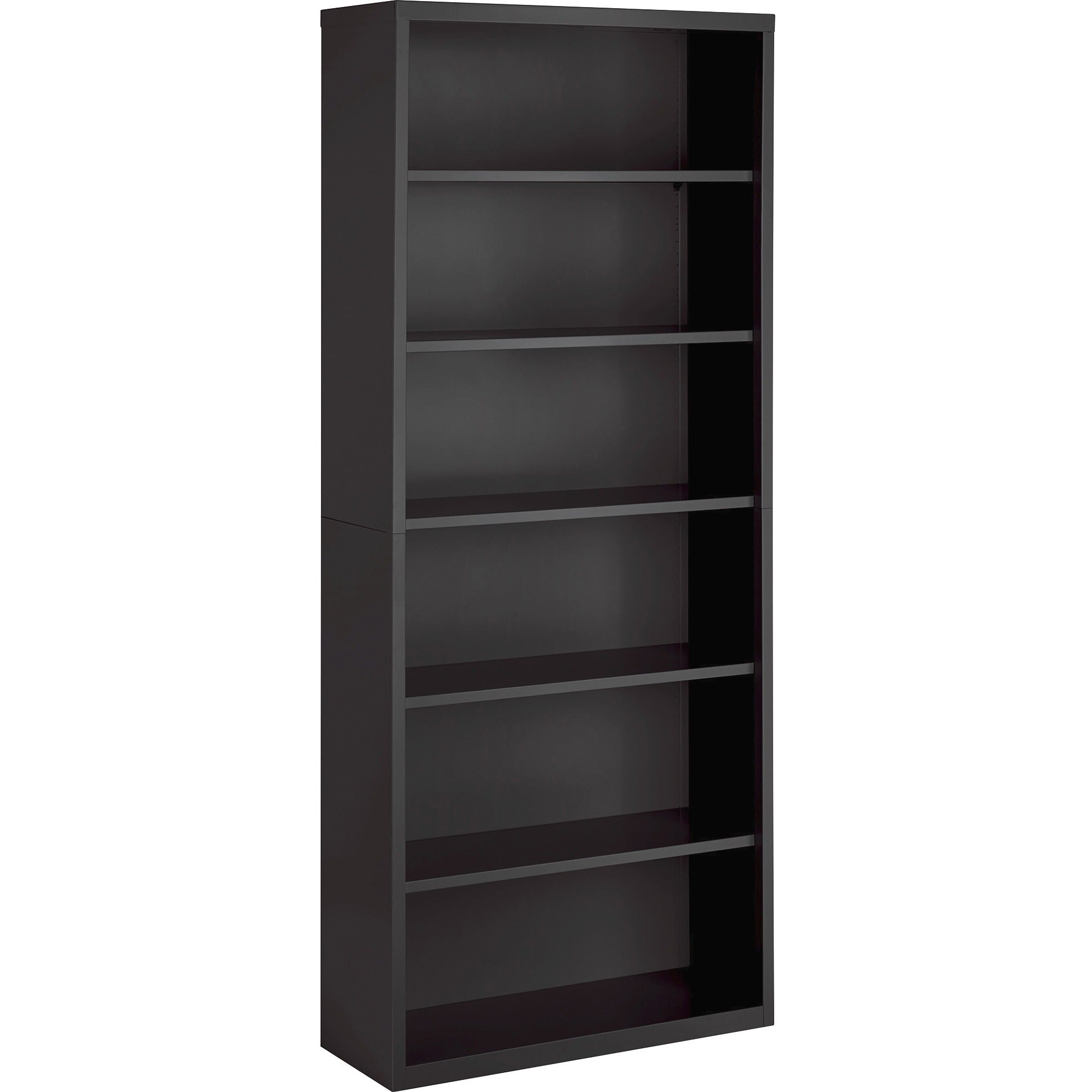 Lorell Fortress Series Bookcase - 82" Height x 34.5" Width x 13" Depth - 6 Shelve(s) - Material: Steel - Finish: Charcoal, Powder Coated - Adjustable Shelf, Welded, Durable - 1 Each