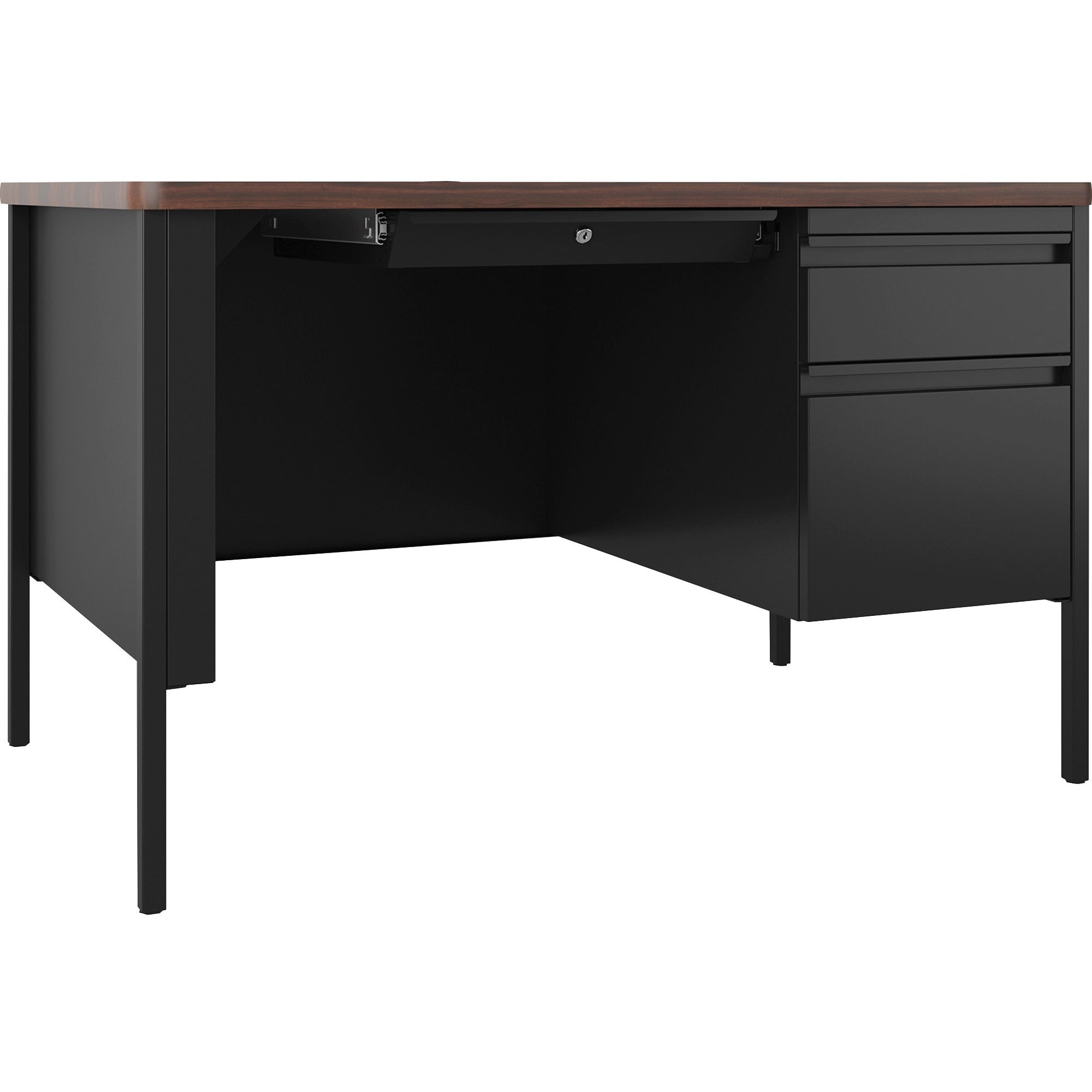 Lorell Fortress Series 48" Right-Pedestal Teachers Desk - 29.5" Height x 48" Width x 30" Depth - Single Pedestal on Right Side - T-mold Edge - 1 Each