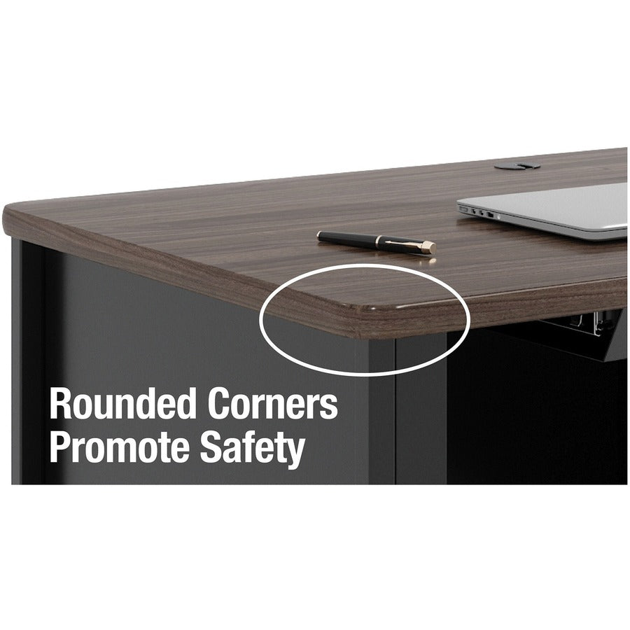 Lorell Fortress Series 48" Mobile Right-Pedestal Teachers Desk - 29.5" Height x 48" Width x 30" Depth - Single Pedestal on Right Side - T-mold Edge - 1 Each