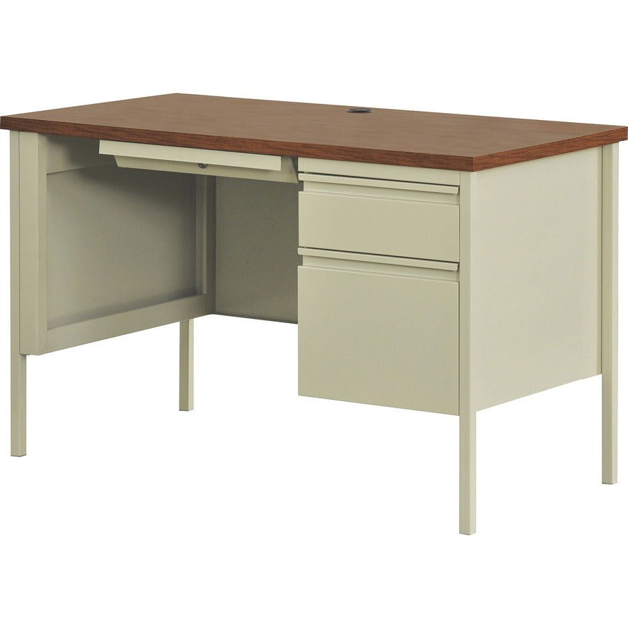 Lorell Fortress Series 45-1/2" Right Single-Pedestal Desk - 29.5" Height x 45.5" Width x 24" Depth, x 1.1" Thickness Table Top - Single Pedestal on Right Side - Square Edge - 1 Each