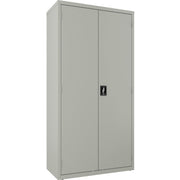 Lorell Fortress Series Wardrobe Cabinet - 18" Length x 36" Width x 72" Height - 2 x Door(s) - Locking Door - Gray - Steel - Recycled