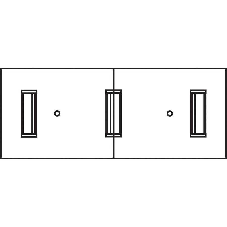 Lorell Prominence 2.0 Modular Table Base with Door - Mahogany Base - 28" Height x 24" Width x 8" Depth - Assembly Required - 1 Each