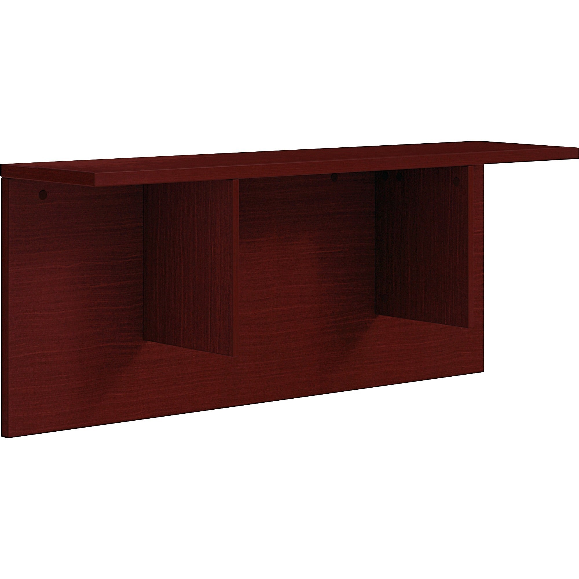 Lorell Prominence 2.0 Mahogany Laminate Reception Countertop - 12" Height x 47.3" Width x 11.9" Depth, x 1" Thickness Table Top - Band Edge - Material: Particleboard, Thermofused Laminate (TFL) - Finish: Mahogany, Thermofused Laminate (TFL) - 1 Each