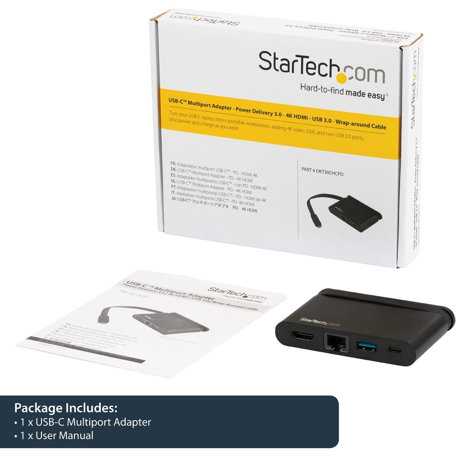 StarTech.com USB-C Multiport Adapter with HDMI - 1xA - 1xC - 100W PD 3.0