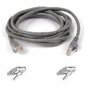 Belkin RJ45 Category 5e Patch Cable, 25 ft, Gray, 1 Each, Male to Male Connectors