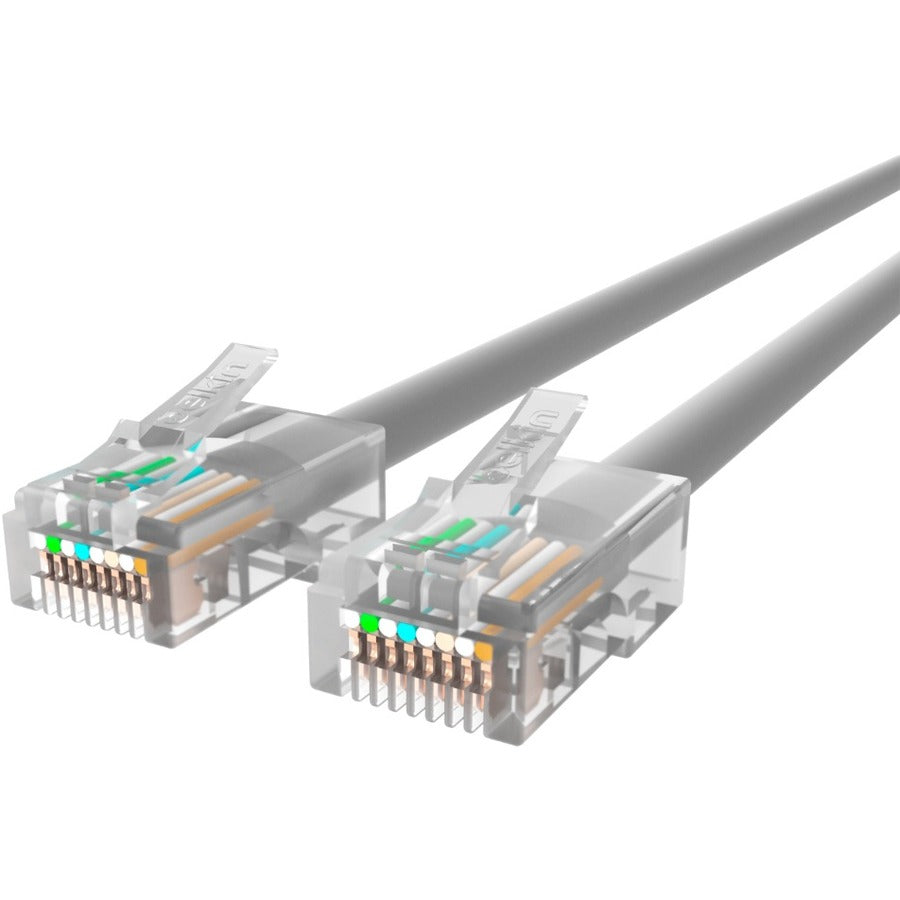 Belkin RJ45 Category 5e Patch Cable - 7 ft Category 5e Network Cable - First End: 1 x RJ-45 - Male - Second End: 1 x RJ-45 - Male - Patch Cable - Gray - 1 Each