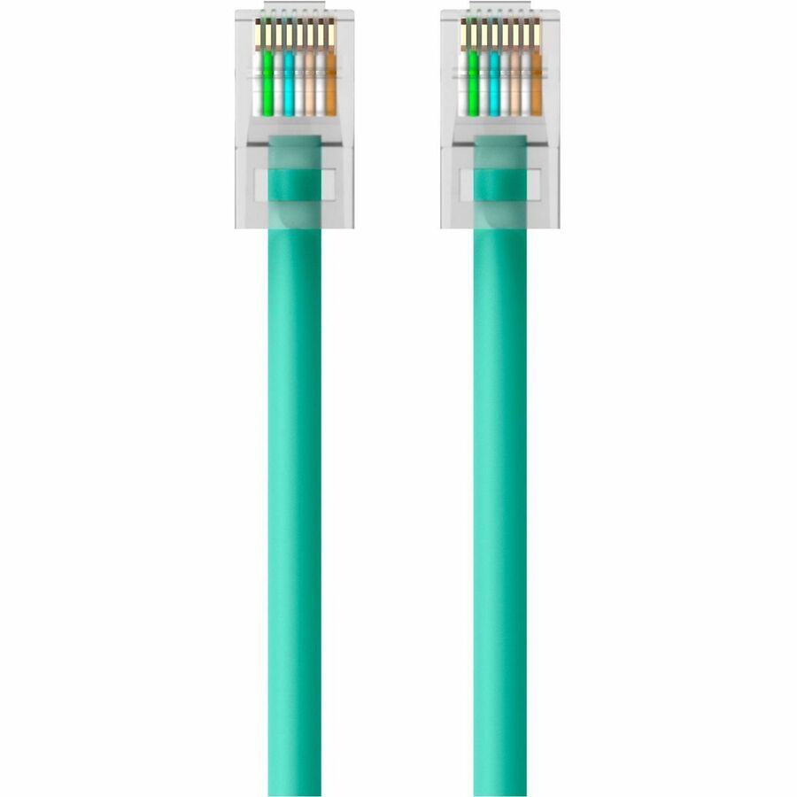 Belkin CAT6 Ethernet Patch Cable, RJ45, M/M - 15 ft Category 6 Network Cable for Network Device - First End: 1 x RJ-45 Network - Male - Second End: 1 x RJ-45 Network - Male - Patch Cable - Gold Plated Connector - Green - 1 Each