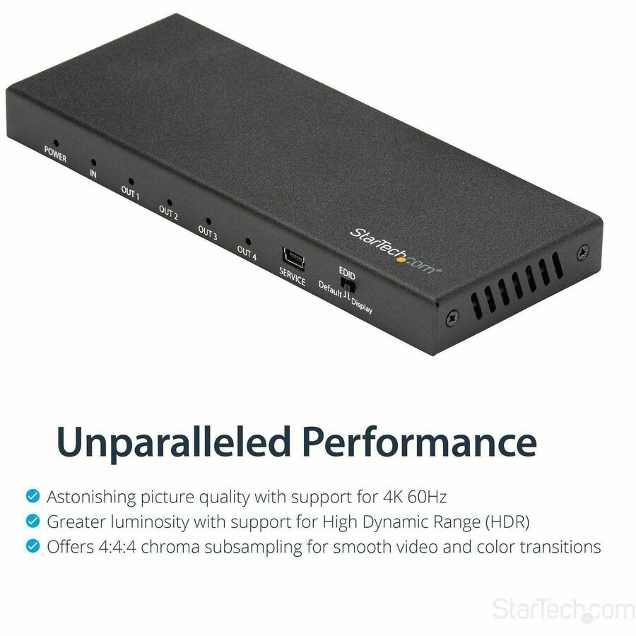 StarTech.com 4-Port HDMI Splitter - 4K 60Hz