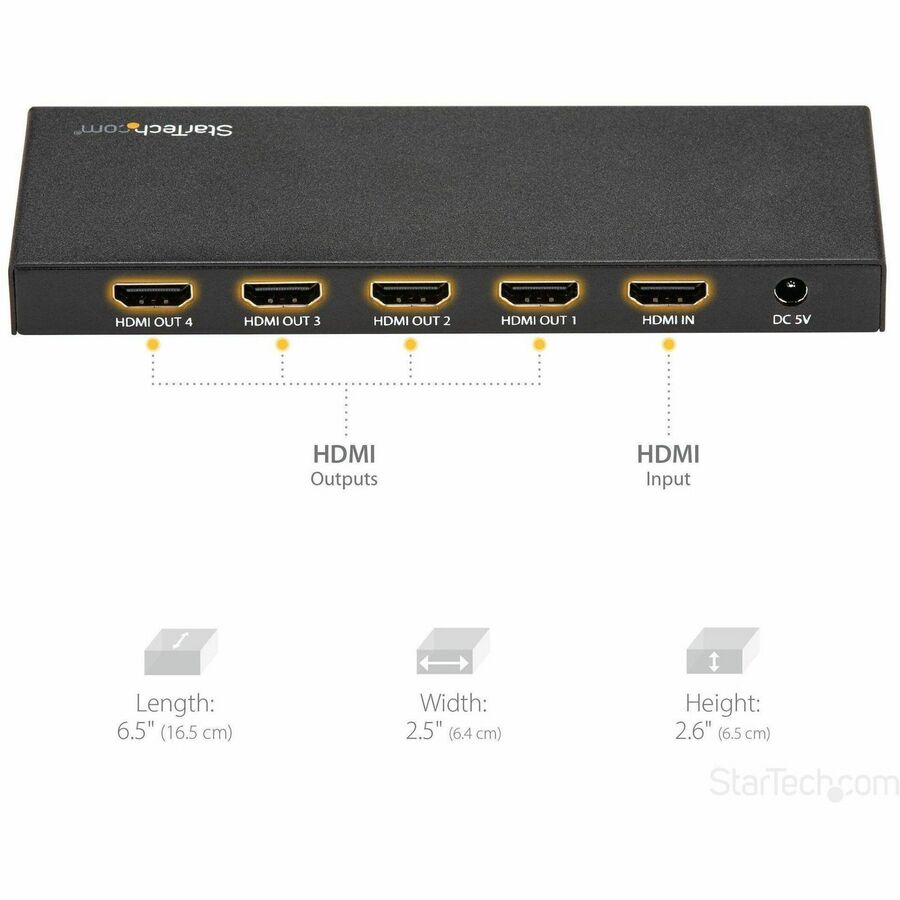 StarTech.com 4-Port HDMI Splitter - 4K 60Hz