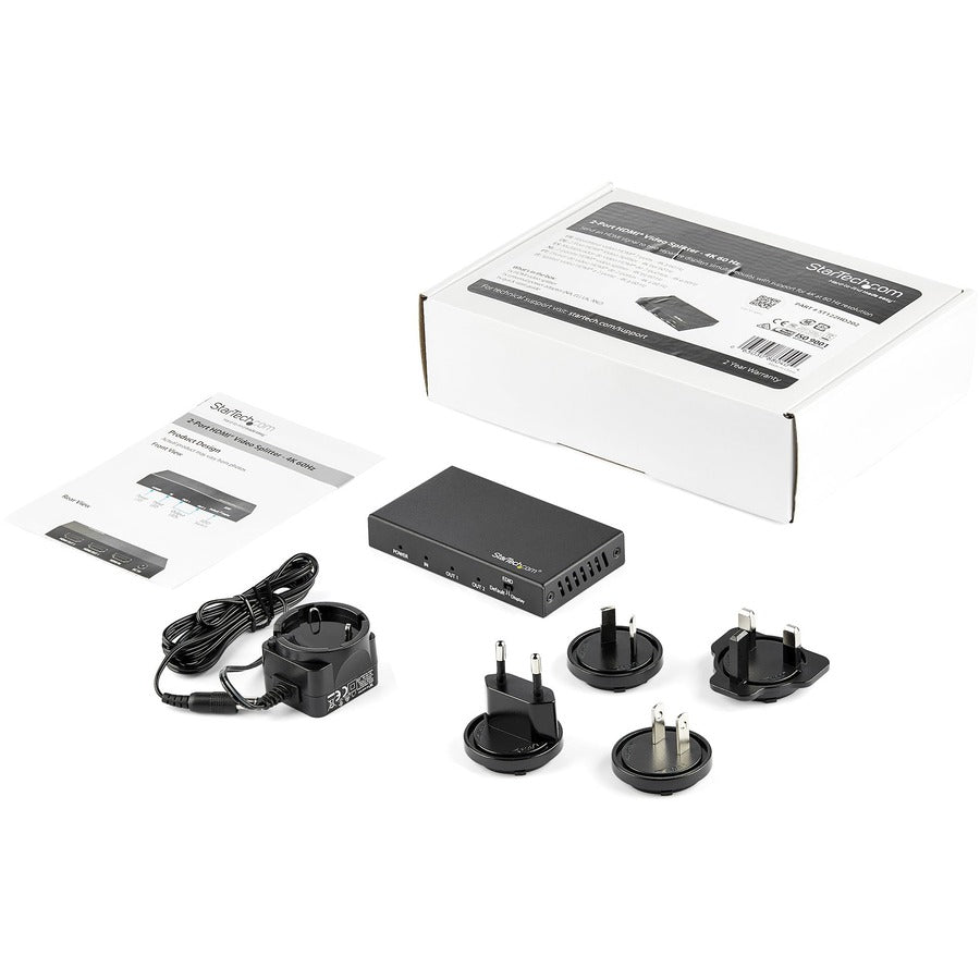 StarTech.com 2-Port HDMI Splitter with HDR - 4K 60Hz