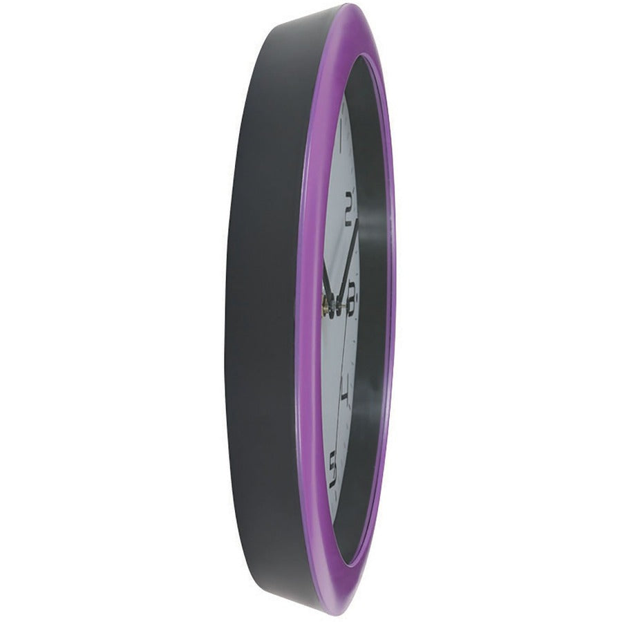 Alba Wall Clock - Analog - Quartz - White Main Dial - Purple Case - Classic Style
