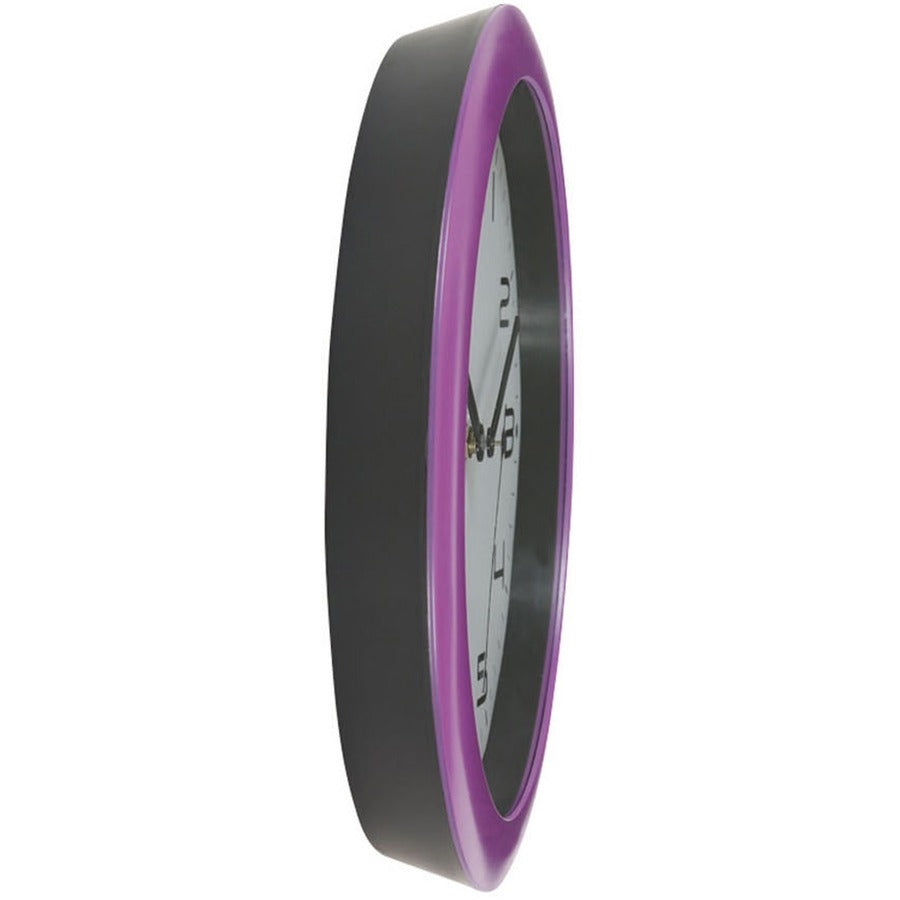 Alba Wall Clock - Analog - Quartz - White Main Dial - Purple Case - Classic Style