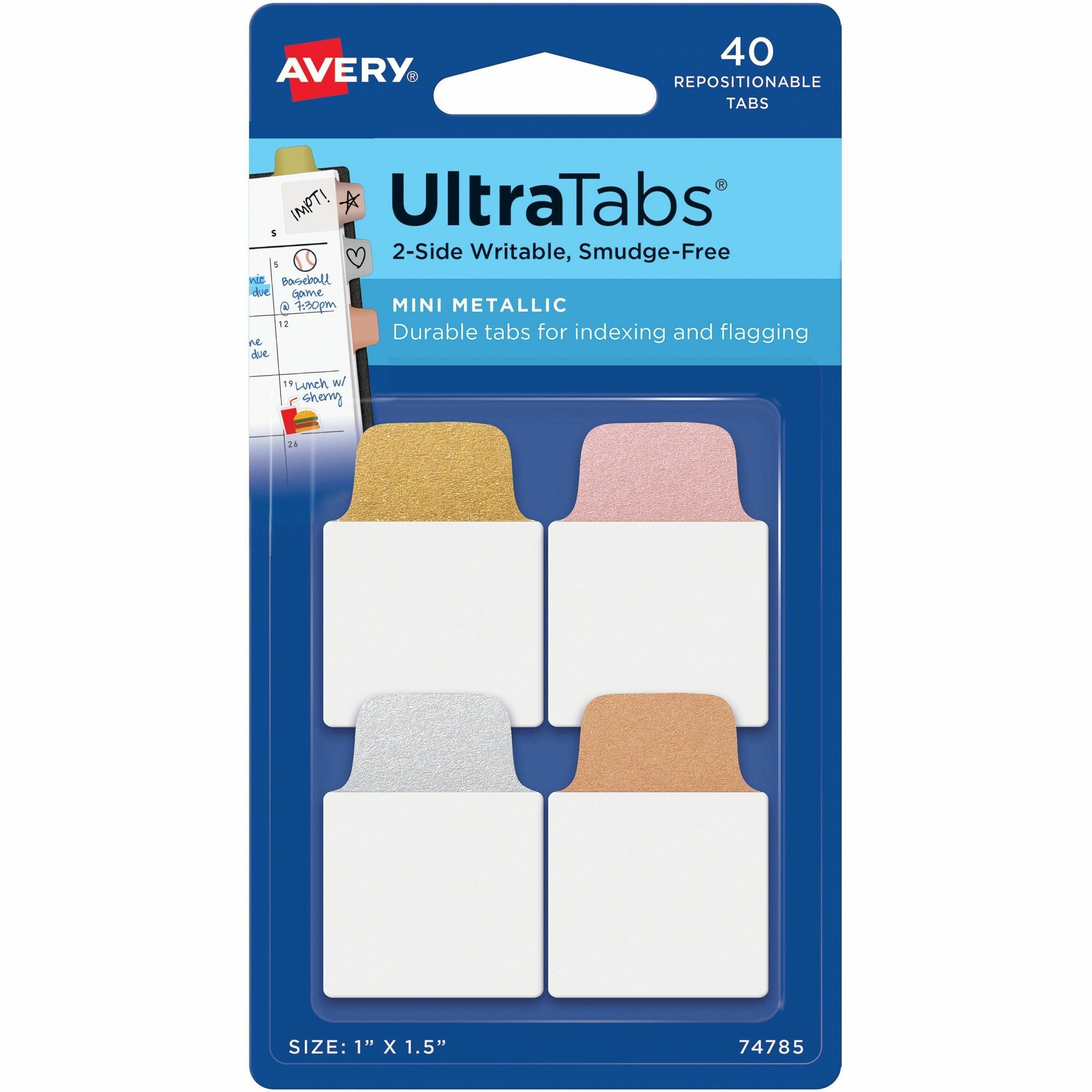 Avery&reg; UltraTabs Metallic Color 2-sided Mini Tabs