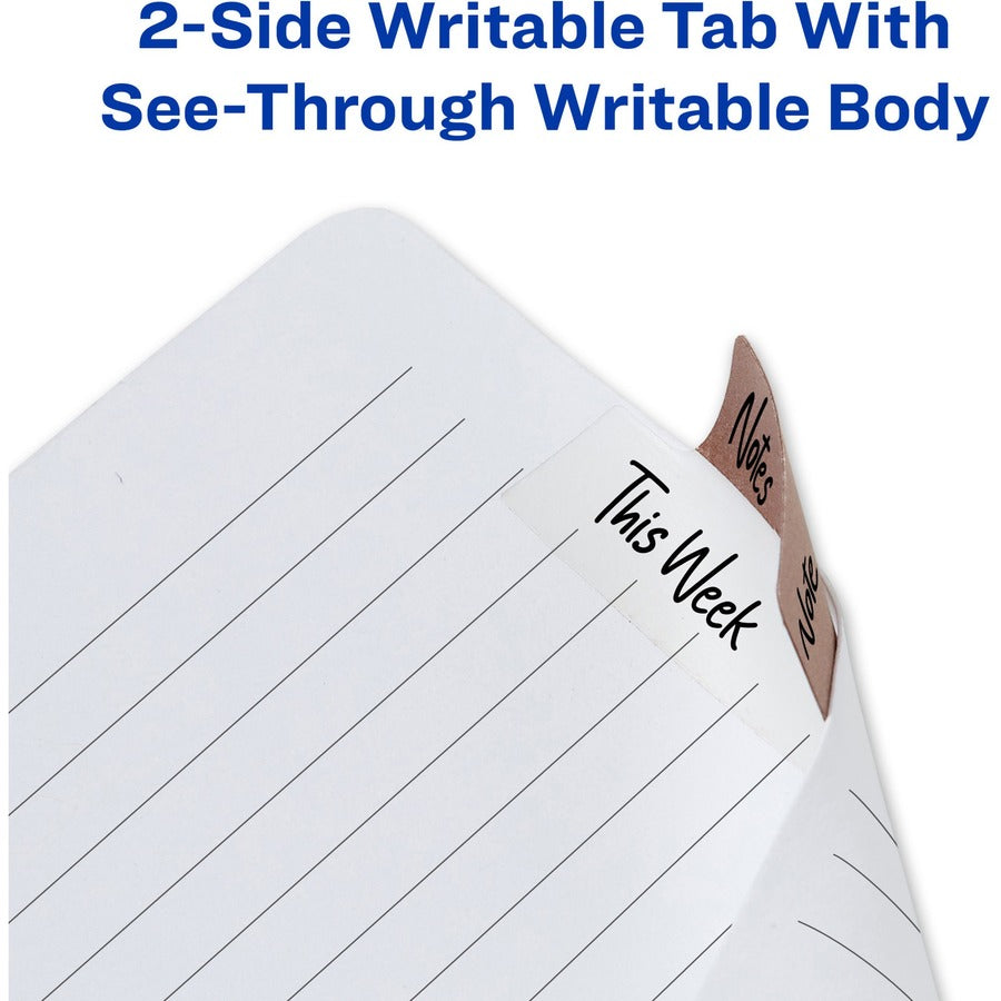 Avery&reg; UltraTabs Repositionable Margin Tabs - 24 Tab(s) - 1" Tab Height x 2.50" Tab Width - Clear Film, Gold Paper, Rose Gold, Copper Tab(s) - 1 Pack