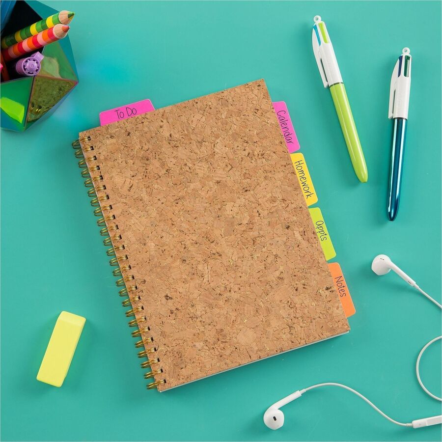 Avery&reg; UltraTabs Repositionable Margin Tabs - 48 Tab(s) - 1" Tab Height x 2.50" Tab Width - Clear Film, Neon Green Paper, Neon Pink, Neon Orange, Neon Yellow Tab(s) - 48 / Pack