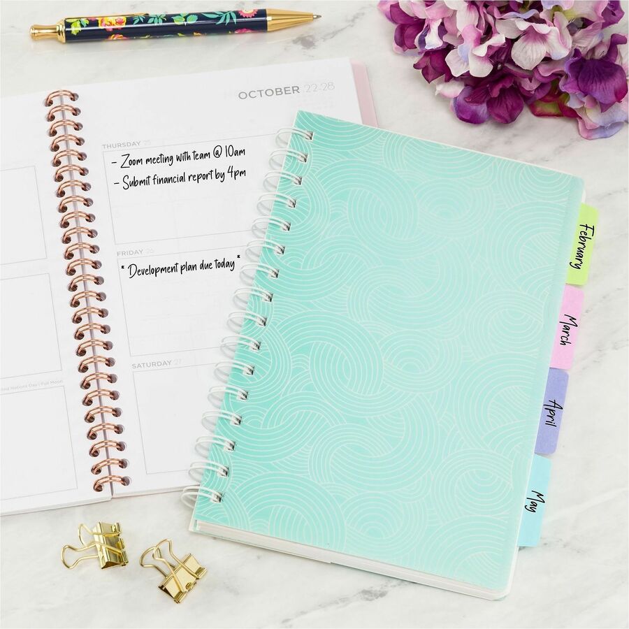 Avery&reg; UltraTabs Repositionable Margin Tabs - 48 Tab(s) - 1" Tab Height x 2.50" Tab Width - Clear Film, Pastel Blue Paper, Pastel Pink, Pastel Purple, Pastel Green Tab(s) - 1 Pack