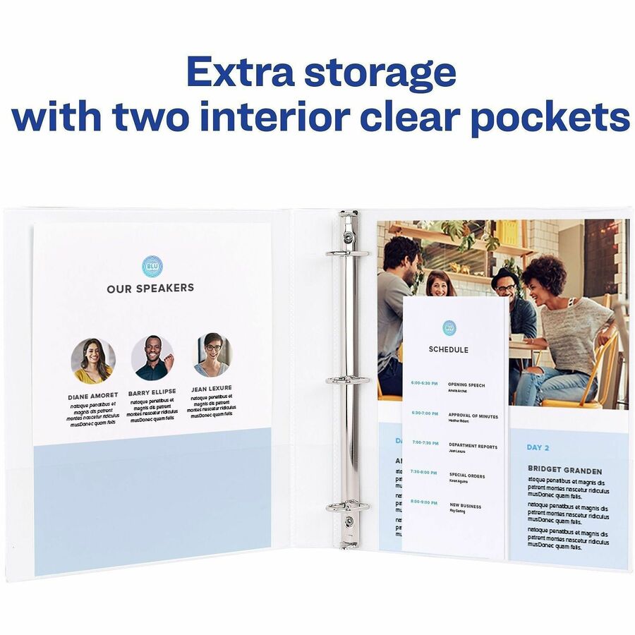 Avery Heavy-Duty View Binder, .5" One Touch Slant Rings, 1 White Binder
