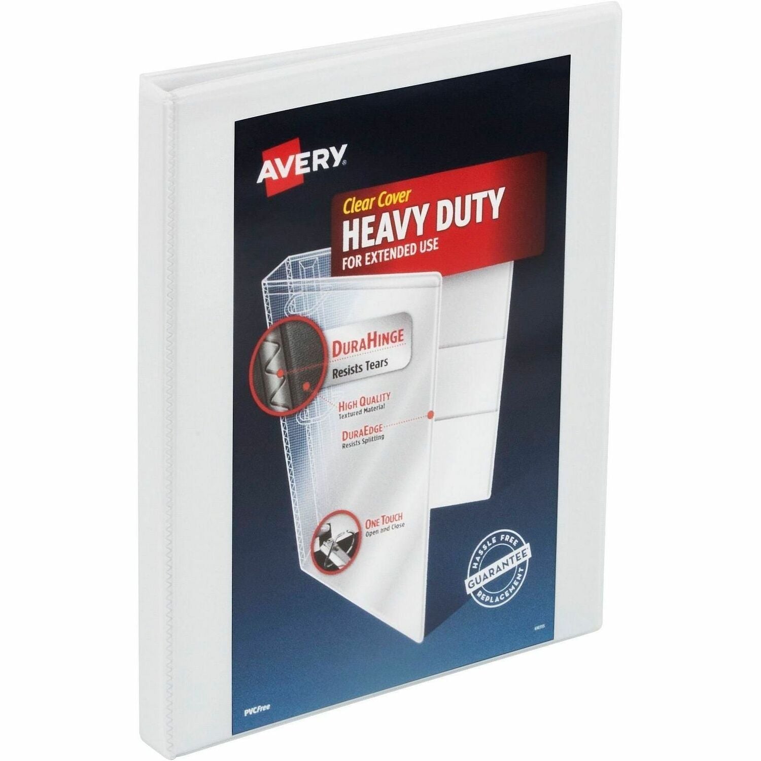 Avery Heavy-Duty View Binder, .5" One Touch Slant Rings, 1 White Binder