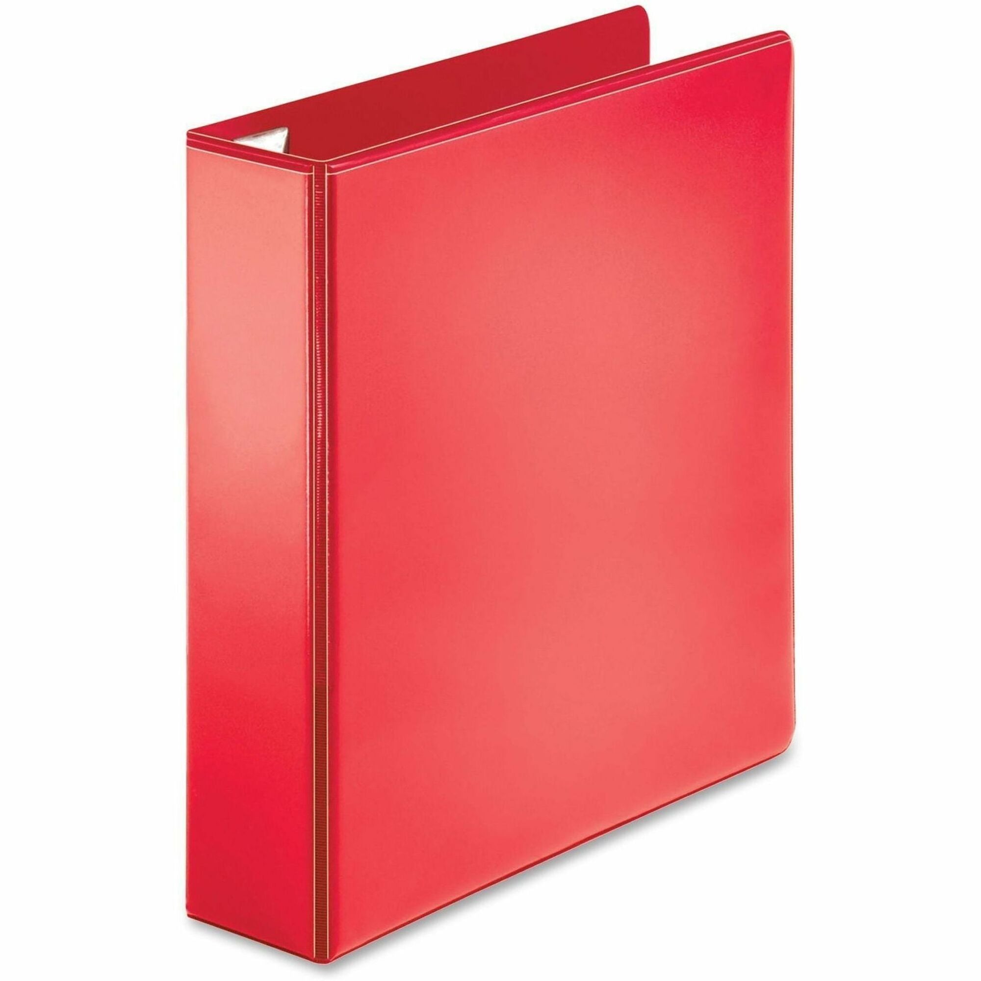 Business Source Red D-ring Binder - 2" Binder Capacity - Letter - 8 1/2" x 11" Sheet Size - Fastener(s): D-Ring - Pocket(s): 4 - Polypropylene - Red - Recycled - Non-stick, Ink-transfer Resistant, Locking Ring - 1 Each