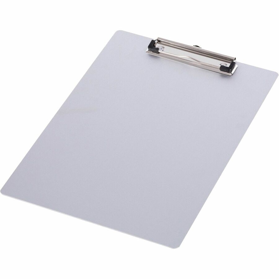 Business Source Aluminum Clipboard - 8 1/2" x 11" Sheet Size - Aluminum - Silver - 1 Each