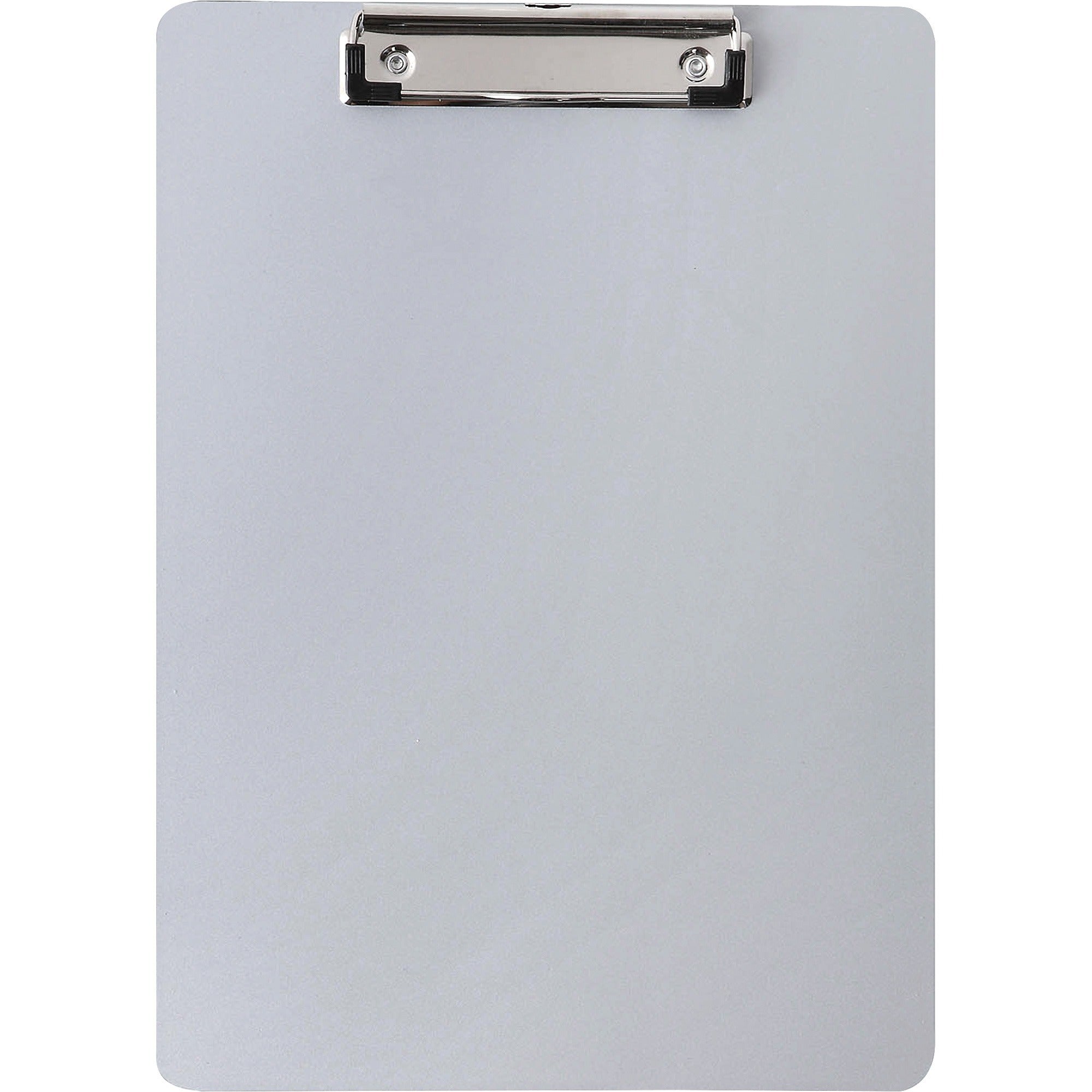 Business Source Plastic Clipboard - 8 1/2" x 11" Sheet Size - Plastic - Silver - 1 Each